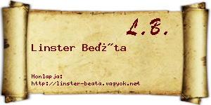Linster Beáta névjegykártya